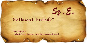 Szikszai Enikő névjegykártya